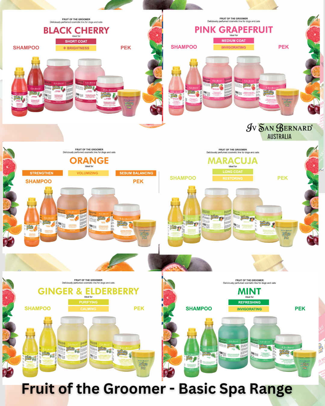 Fruit of the Groomer BLACK CHERRY SHAMPOO for Short Coats