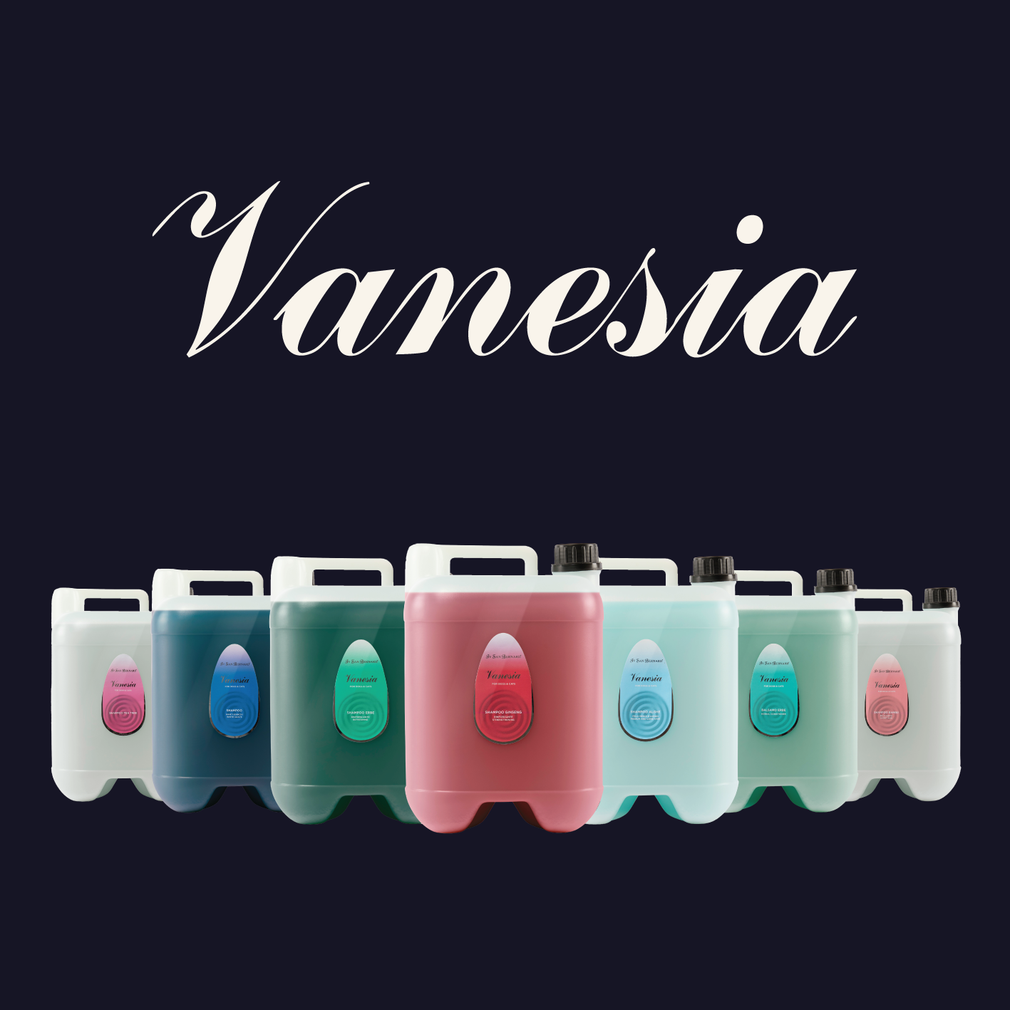 Vanesia HERBAL SHAMPOO Refreshing For All Coats Types 10Lt with Pump