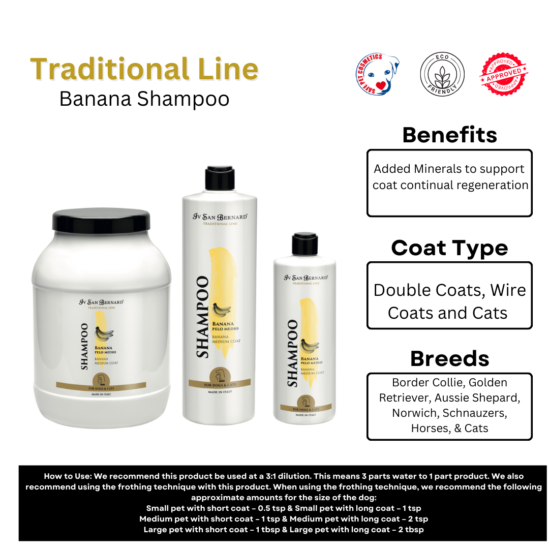 Traditional line Banana SHAMPOO for Medium Coats