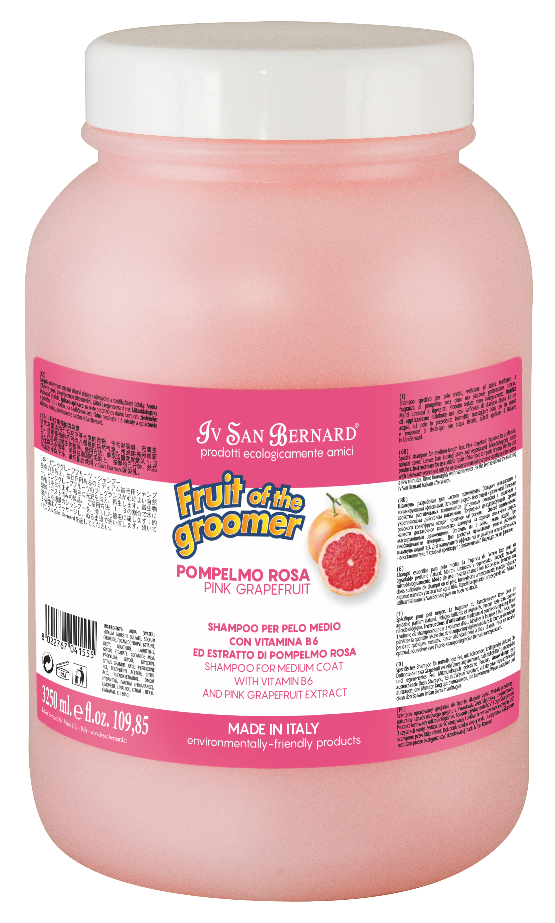 Fruit of the Groomer PINK GRAPEFRUIT SHAMPOO for Medium Coats